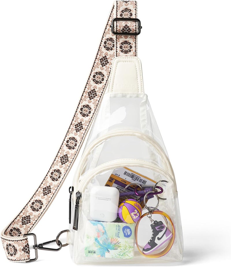 LATMAP Clear bags Stadium Approved Crossbody Sling Bag Fanny Pack Backpack Purses for Women Men Belt bag for stadium events - Image 1
